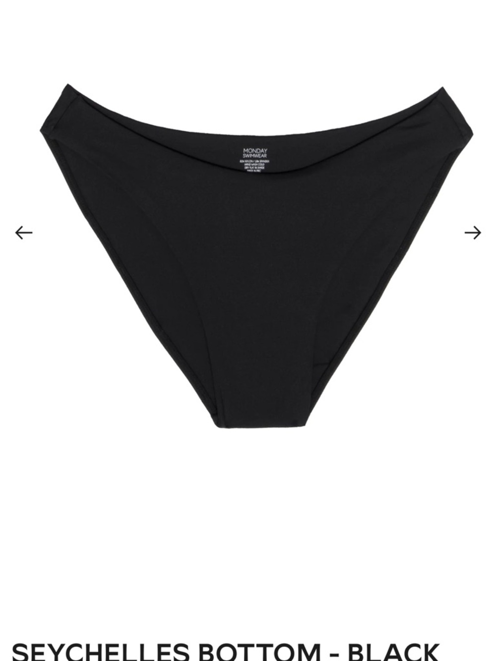 NWT Monday Swimwear Seychelles Bikini Bottom - Black size S retail $95